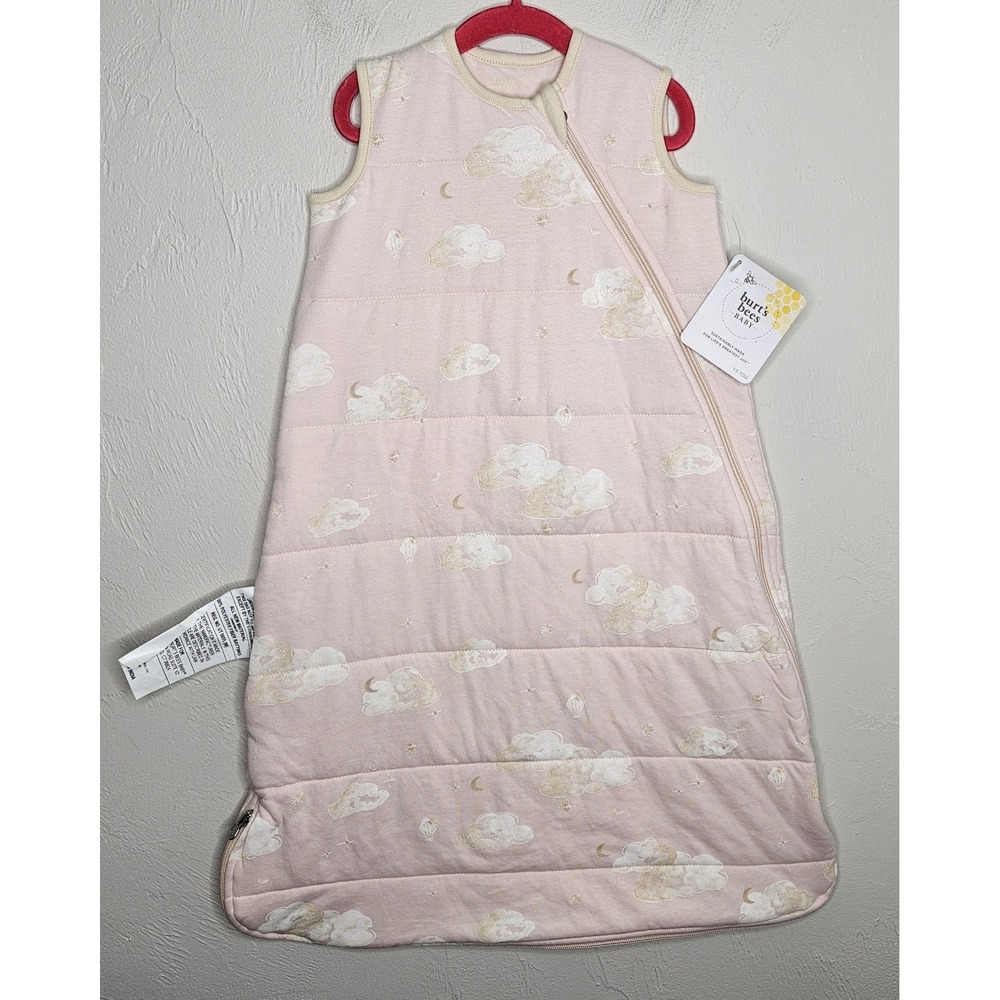 Burt's Bees Baby Wearable Blanket Sleepsack Size Medium 6-12 Months Pink Cream